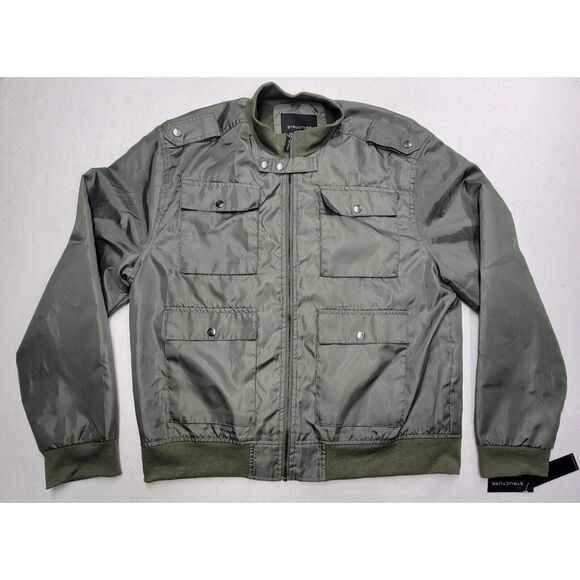 Structure Collection Jacket Mens XL Green Water Resistant‎ Lined Full Zip - Picture 1 of 10